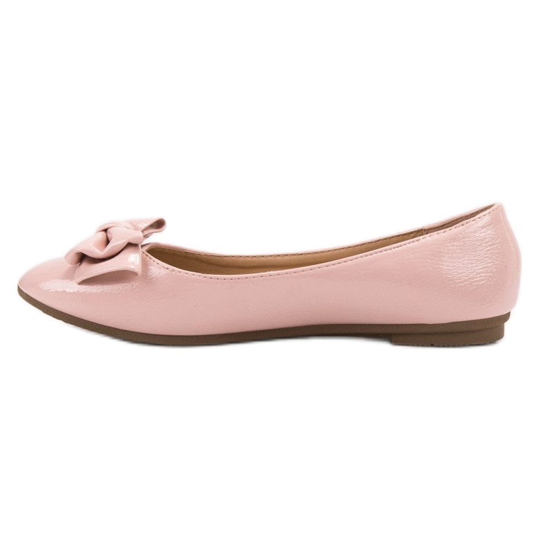 Comer Lackerade Ballerinor Med En Rosett rosa 1
