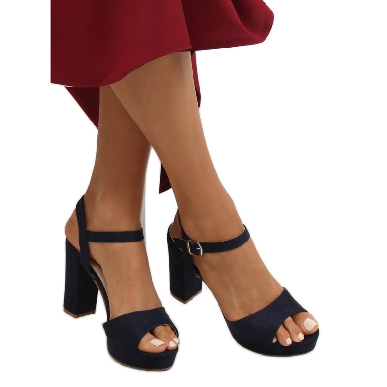 Sandaler på plattformen YL96095 Navy marinblå 1