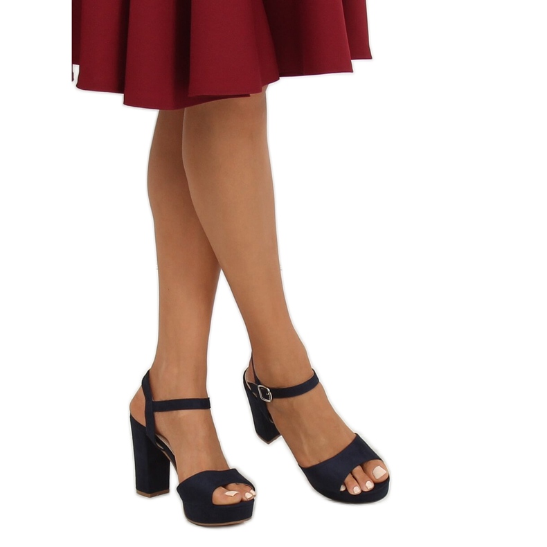 Sandaler på plattformen YL96095 Navy marinblå 2