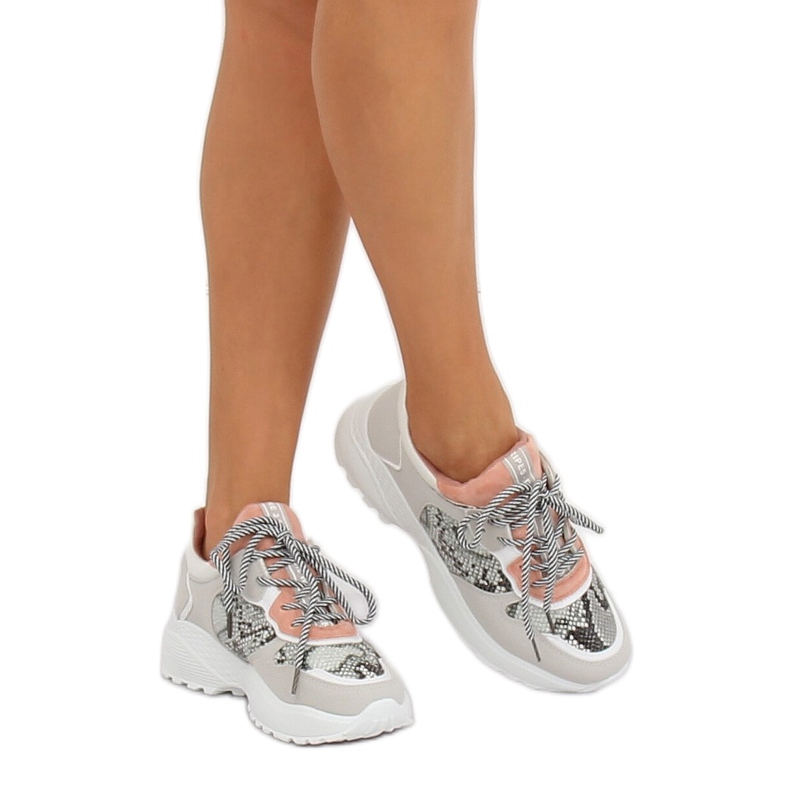 Grå BL170P Snake Skin sportskor rosa 2