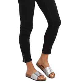 Silver tofflor i silver PK44491 Silver grå 2