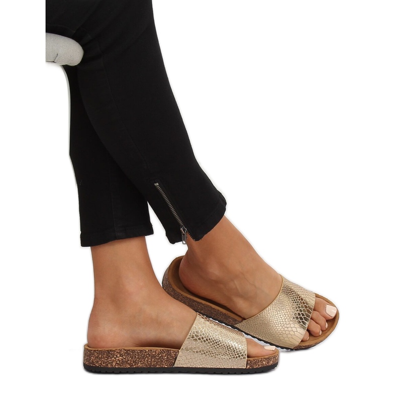 Gyllene tofflor för kvinnor PK44491 Guld 2