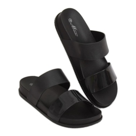 Svarta kvinnors svarta tofflor TS-23 Svart 1