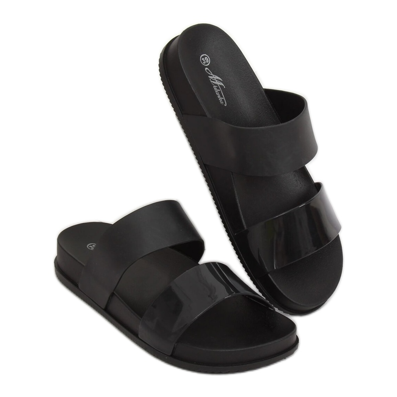 Svarta kvinnors svarta tofflor TS-23 Svart 1