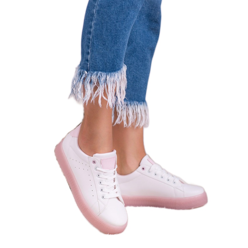 SHELOVET Snörade sportskor vit 1