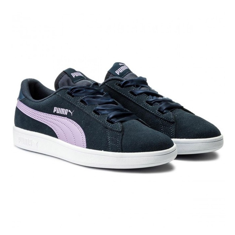 Puma Smash v2 Ribbon Jr 366003 03 marinblå 1