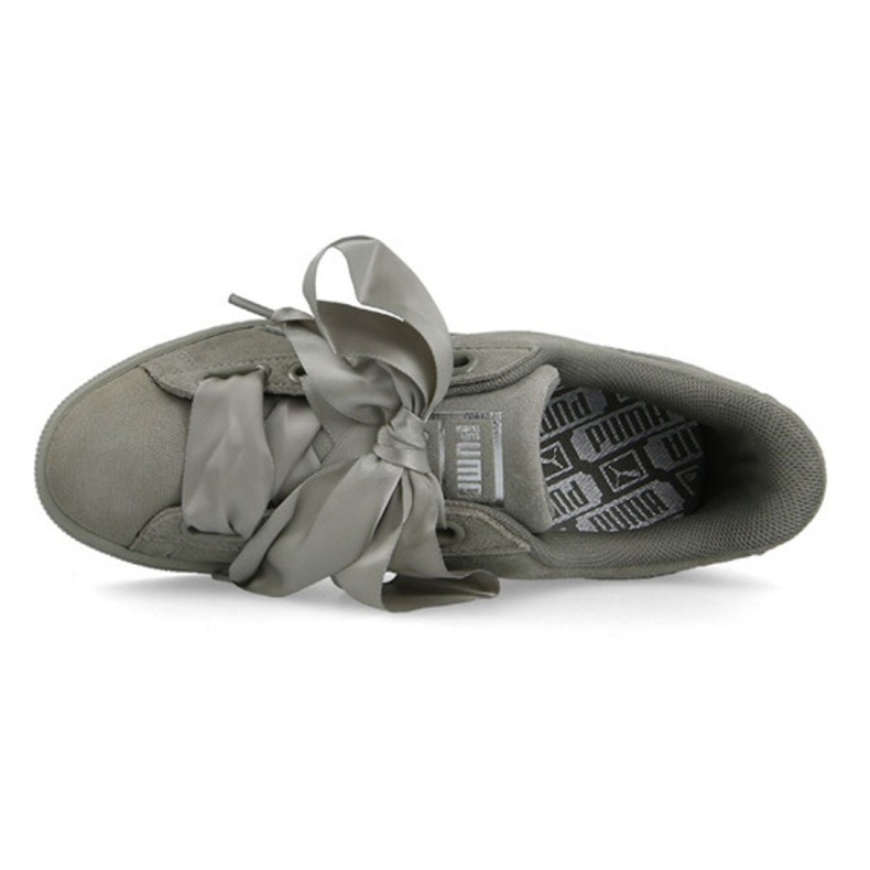 Puma Suede Heart Pebble W 365210 02 grön 2