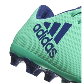 Adidas X 17.4 FxG Jr CP9014 fotbollsskor blå grön 2