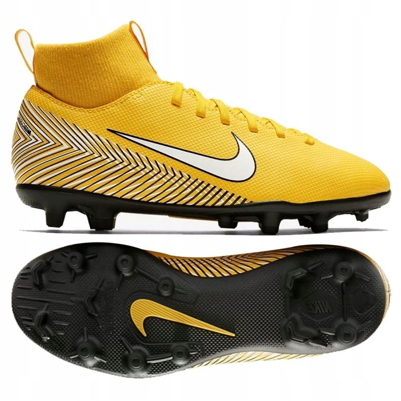Nike Mercurial Superfly 6 Club Neymar Mg Jr AO2888-710 fotbollsskor mångfärgad gul 1