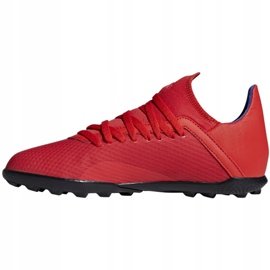 Adidas X 18.3 Tf Jr BB9403 fotbollsskor mångfärgad röd 2