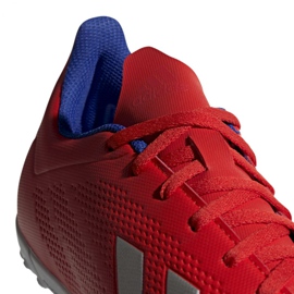 Adidas X 18.4 Tf M BB9413 fotbollsskor mångfärgad röd 3