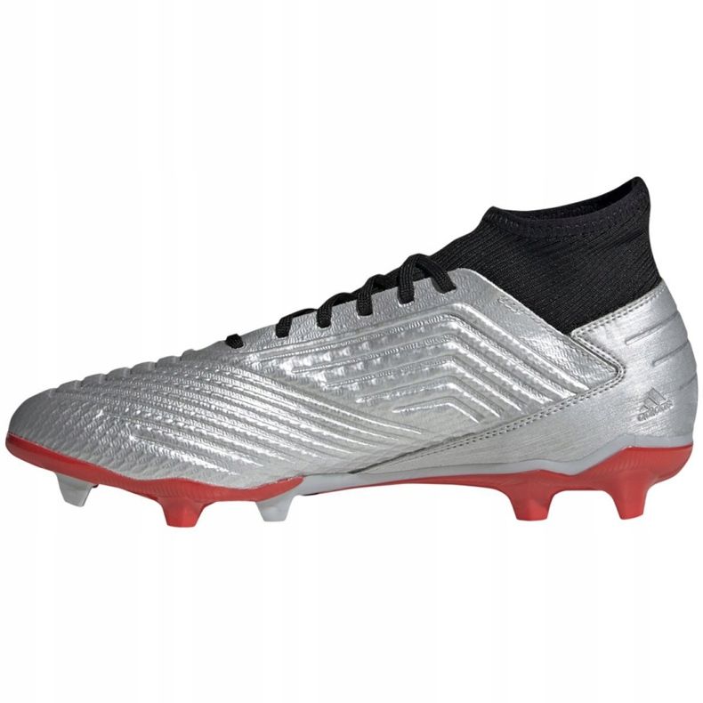Adidas Predator 19.3 Fg M F35595 fotbollsskor röd silver- 1