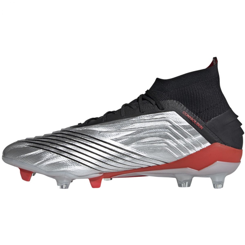 Adidas Predator 19.1 Fg M F35607 fotbollsskor grå silver- 1