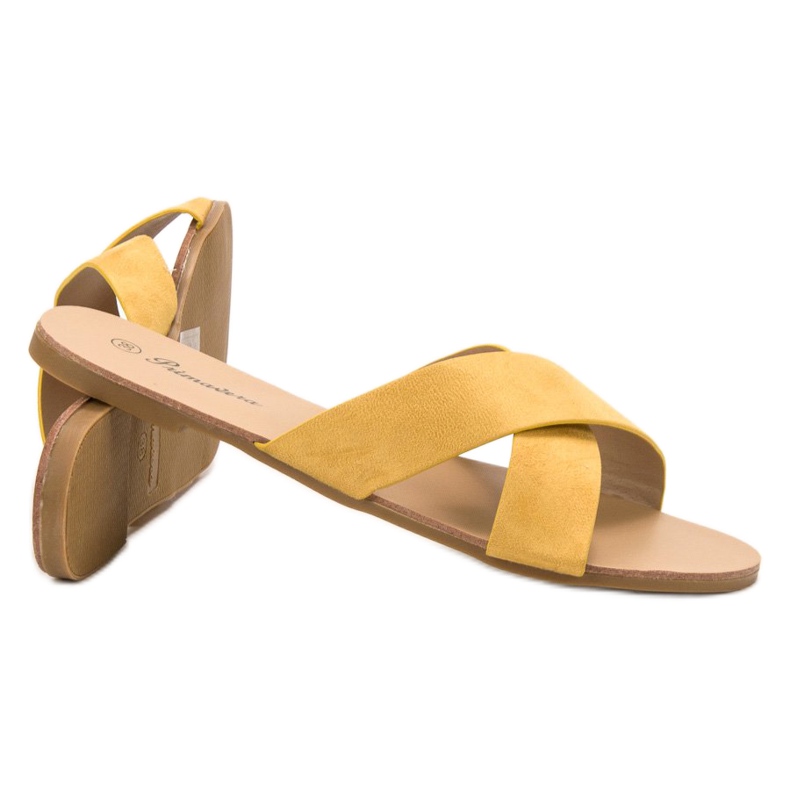 Primavera Bekväma platta tofflor gul 2