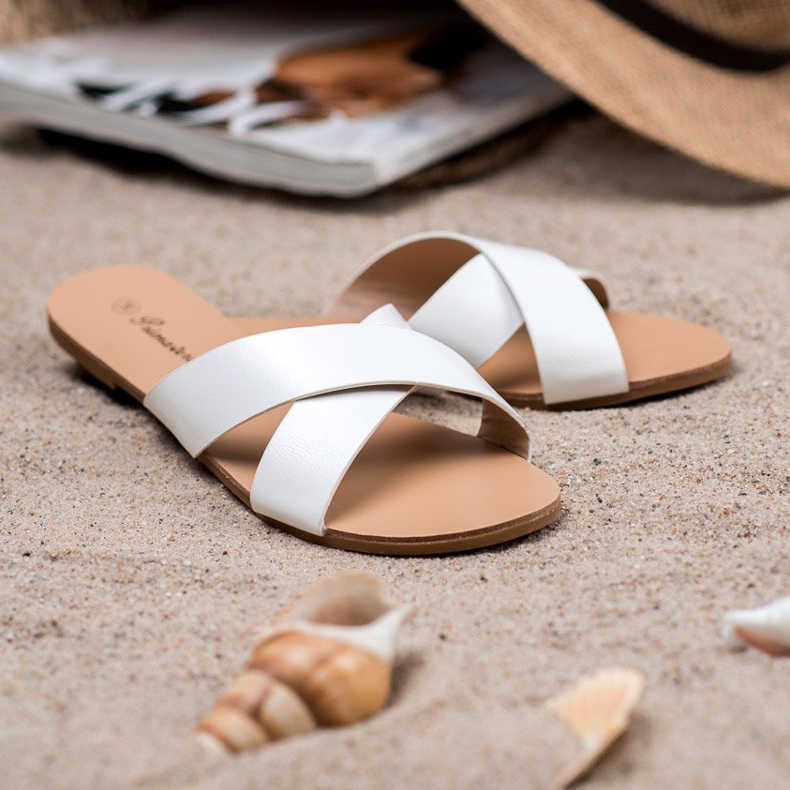 Primavera Bekväma platta tofflor vit 2