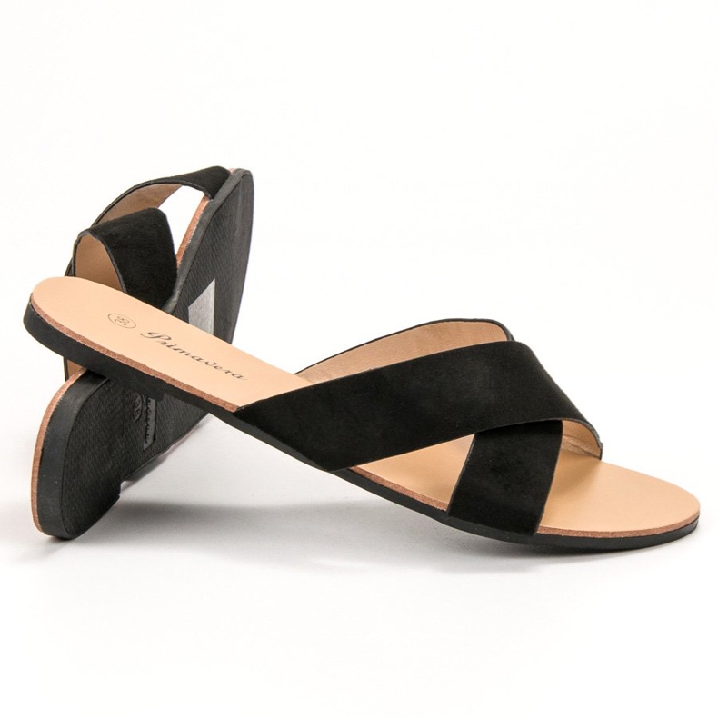 Primavera Bekväma platta tofflor svart 1