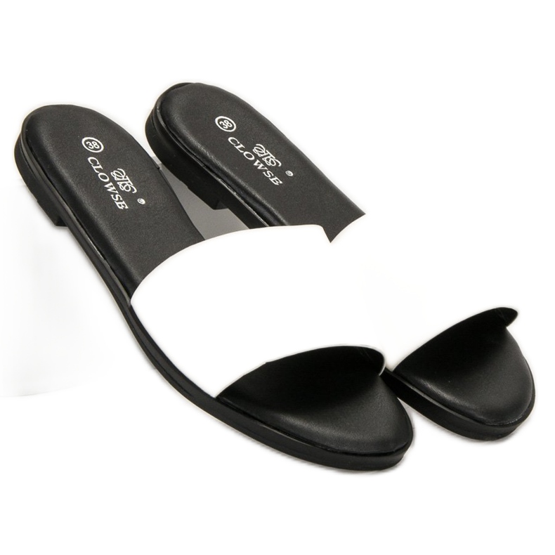 Clowse Klassiska vita tofflor 1