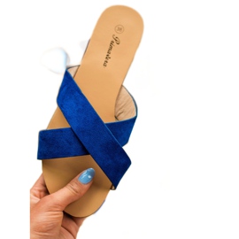 Primavera Bekväma platta tofflor blå 1