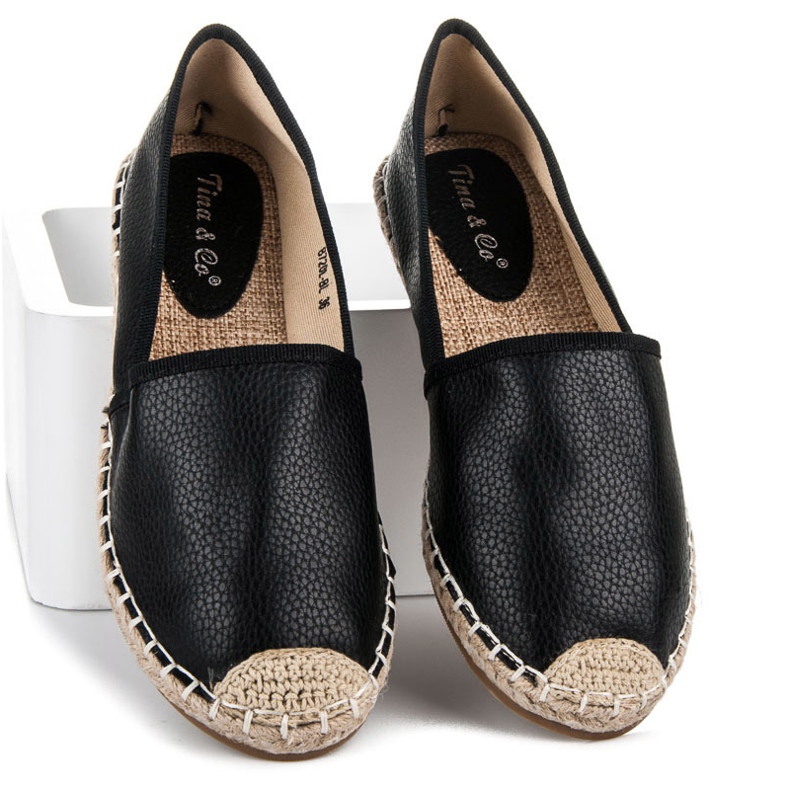 Tina&Co Slip-on espadriller med ekoläder svart 1