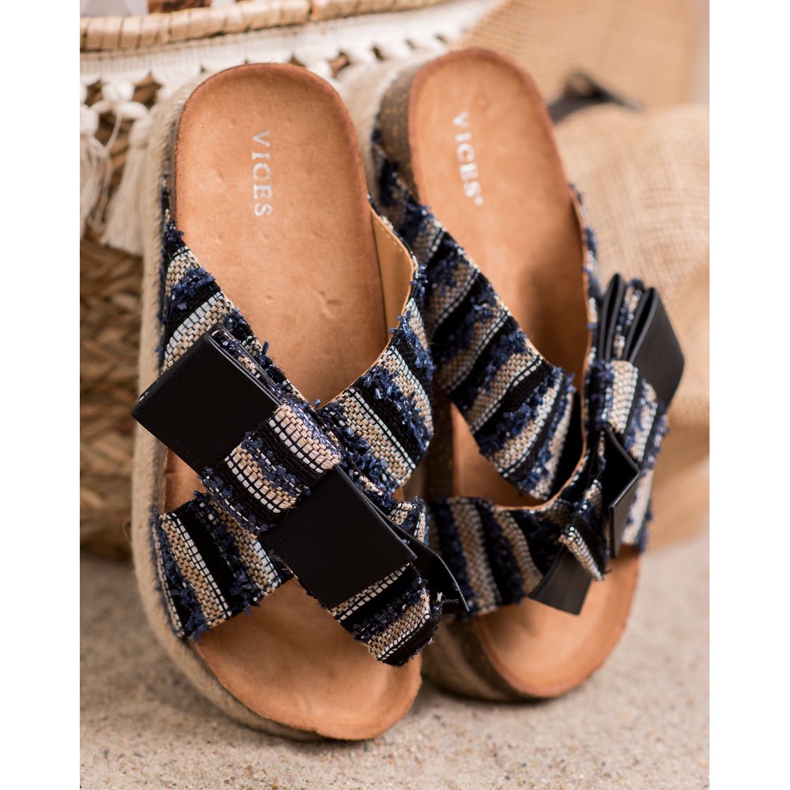 Vices Textil tofflor på plattformen svart 2