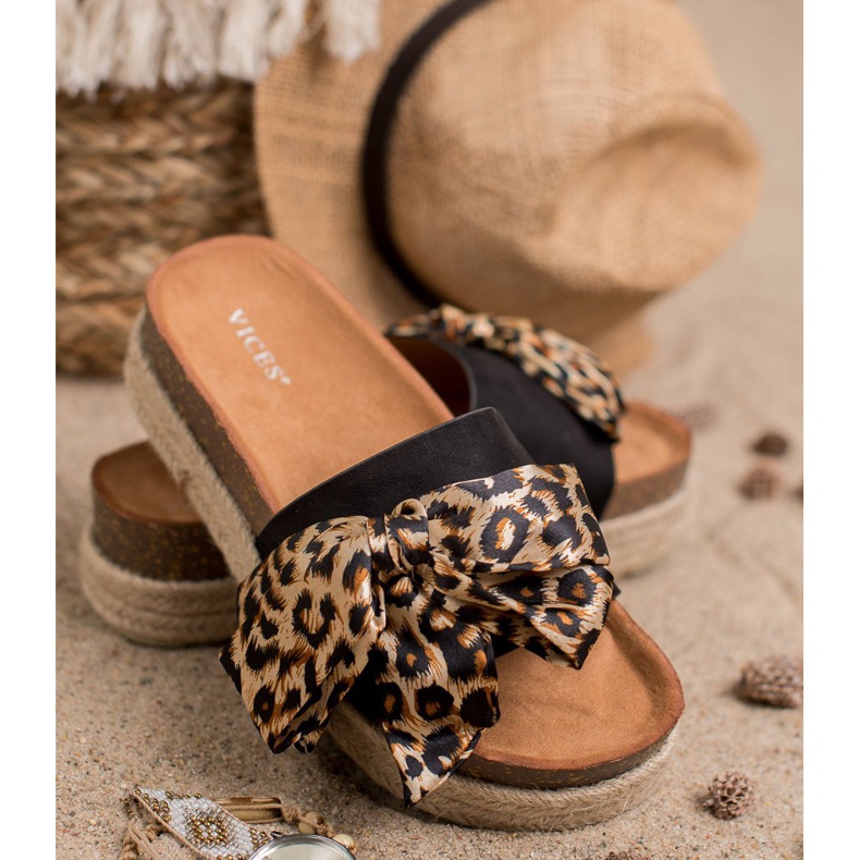 Vices Fashionabla djurtrycktofflor svart 2