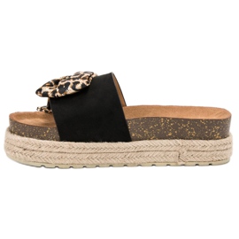 Vices Fashionabla djurtrycktofflor svart 1