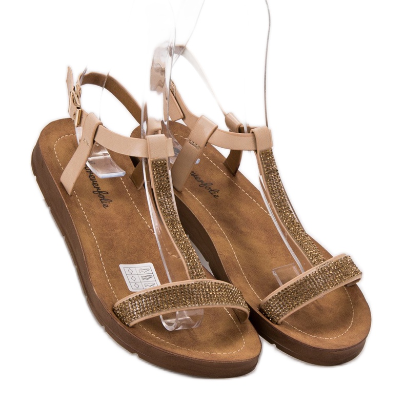 Forever Folie Sandaler med Cubic Zirconia brun 1