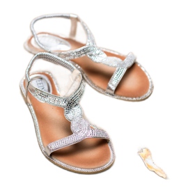 SHELOVET Dekorerade sandaler med gummiband grå 2