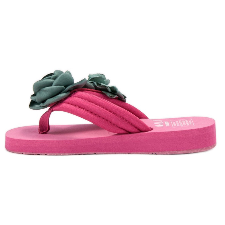 SHELOVET Lätta flip-flops med blommor rosa 1