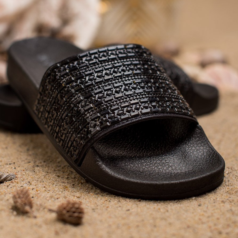 Queen Vivi Tofflor Med Kristaller svart 1