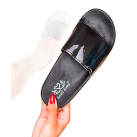 Small Swan Trendiga svarta tofflor 2