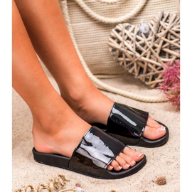 Small Swan Trendiga svarta tofflor 1