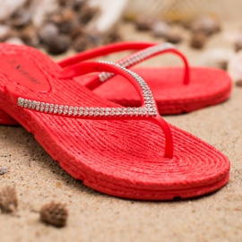 Seastar Flip-flops Med Cubic Zirconia röd 1