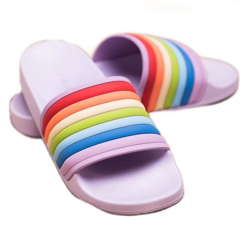 Sweet Shoes Färgglada flipflops i gummi purpur mångfärgad 2