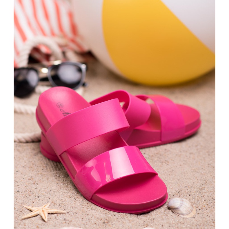 SHELOVET Moderiktiga tofflor i gummi rosa 2