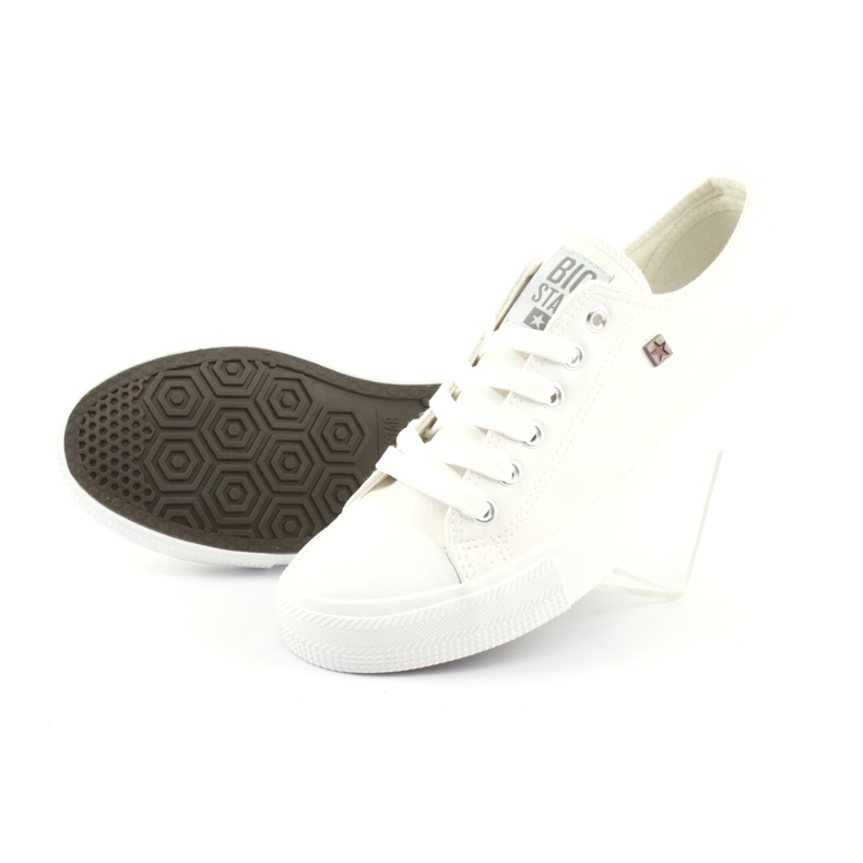 Big star 274869 sneakers med snörning vit 5