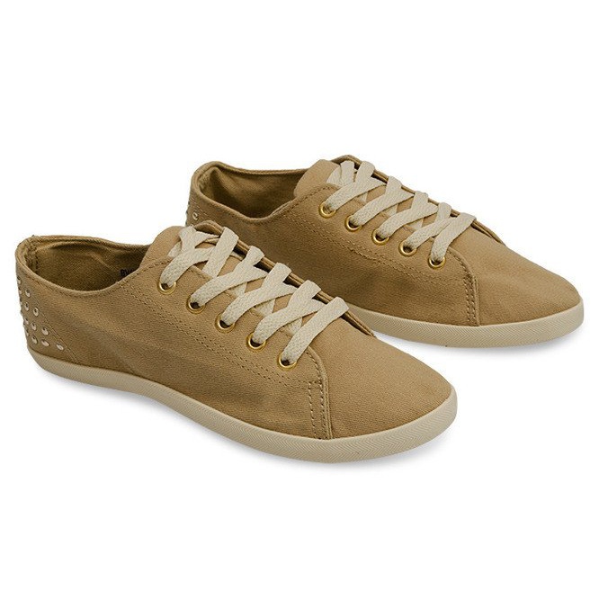 Tygskor med dubbar VB67 Beige 1