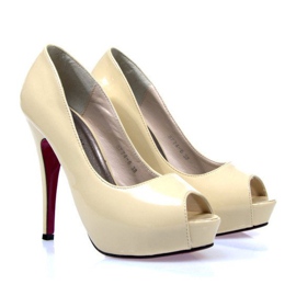 Stilettos On The Platform Open 774 Beige 1