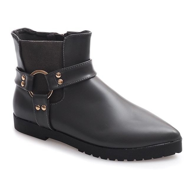 Varma eleganta stövlar med spänne HW14 grå 2