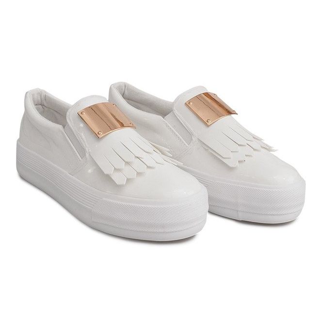 Lackade sneakers On Wedge S-1 White vit 1