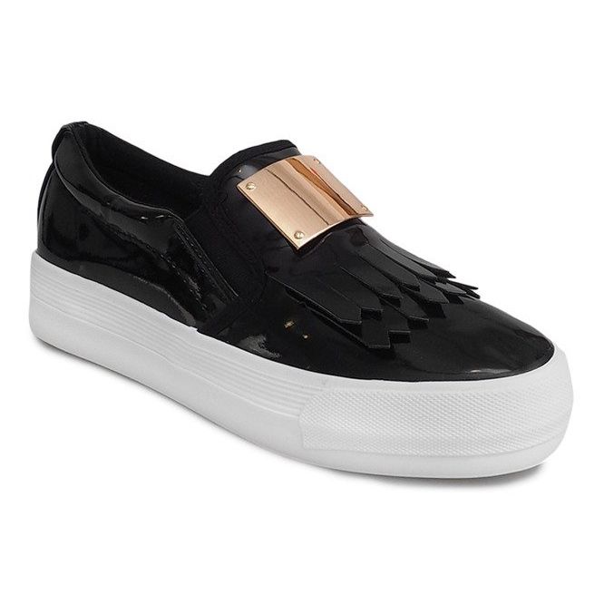 Lackade sneakers On Wedge S-1 Black svart 2