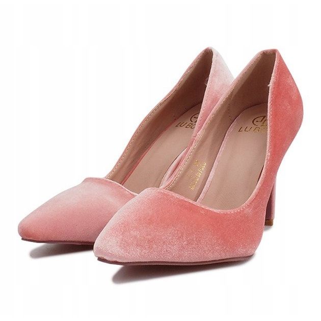 Francine Pink Velour Heels rosa 1