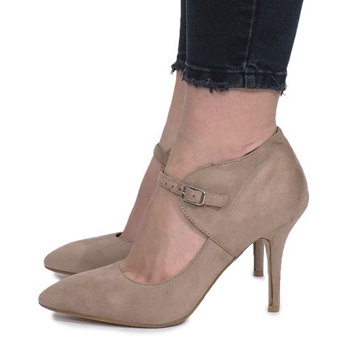 Kaki stövlar på en Thérèse häl beige 1