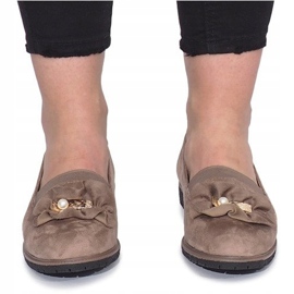 Kaki slip-on skor med en Pearl Inside rosett mångfärgad grön 1