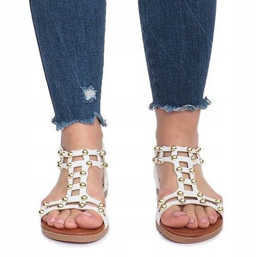 Sommar vita platta sandaler 1