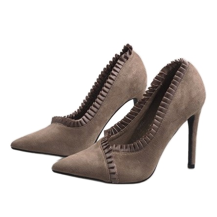 Bruna klassiska höga klackar C72P grön 1