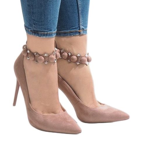 Rosa högklackade sandaler LE033P 2