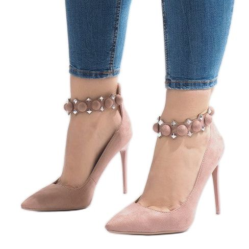 Rosa högklackade sandaler LE033P 1