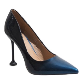 Marinblå lackade LE030P klackar 1