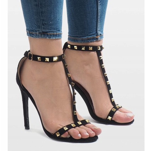 Svarta högklackade sandaler FB-31 1